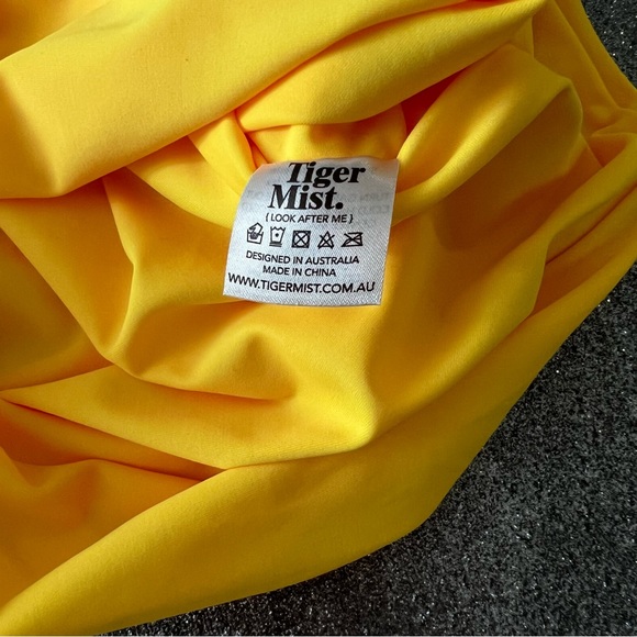 Tiger Mist Bright Yellow Ruched Summer Party Dress - Picture 6 of 7